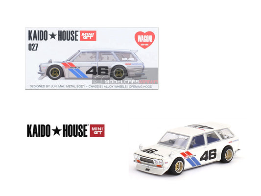1/64 Kaido House x Mini GT Datsun Kaido 510 Wagon BRE Version 2 White Limited Edition KHMG027 SEALED