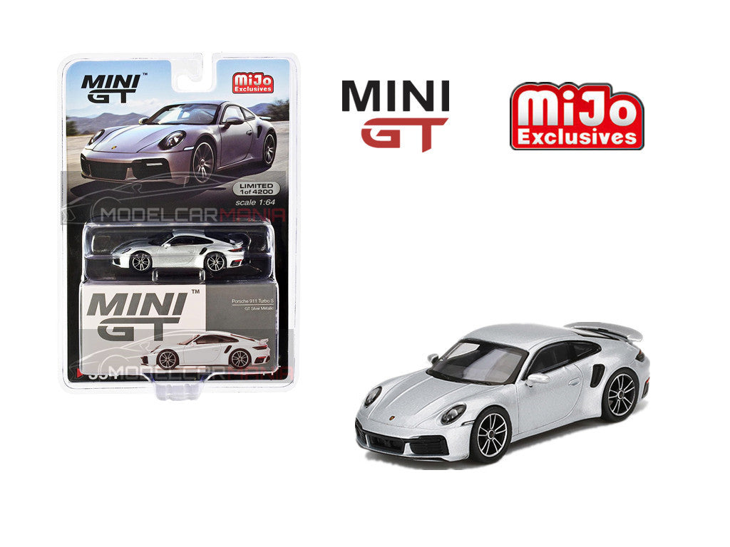 1:64 Mini GT #354 Porsche 911 Turbo S GT Silver Metallic Limited Edition mgt00354