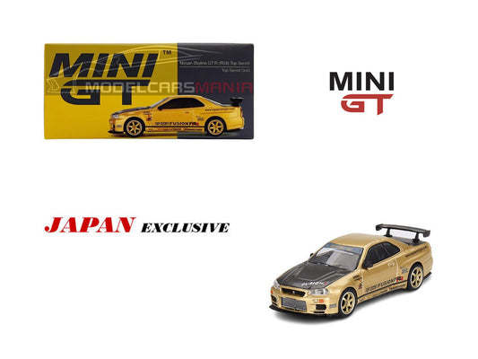 1:64 Mini GT#676 Nissan Skyline GT-R (R34) Top Secret Gold Japan Exclusive Limited Edition MGT00676