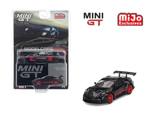 1/64 Mini GT #681 Porsche 911 (992) GT3 RS – Black with Pyro Red Limited Edition mgt00681
