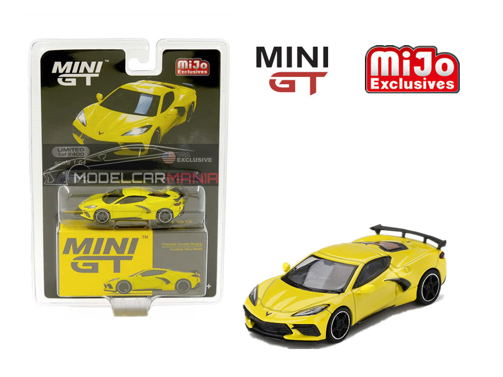 1/64 Mini GT #195 2020 Chevrolet Corvette Stingray Accelerate Yellow Metallic Limited Edition mgt00195