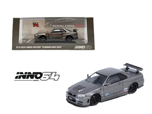 1:64 INNO64 NISSAN SKYLINE GT-R (R34) OMORI FACTORY Limited Edition IN64-R34-OFCRS