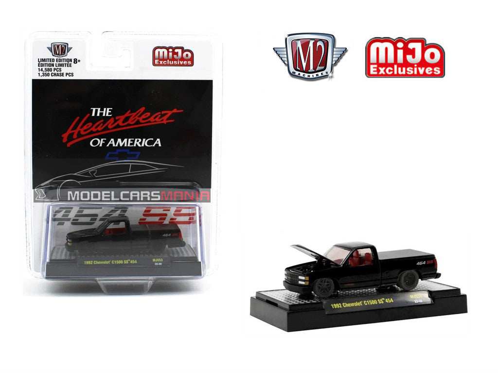 1/64 M2 Machines MiJo Exclusives 1992 Chevrolet C1500 SS454 Black Limited Edition 31500-MJS53