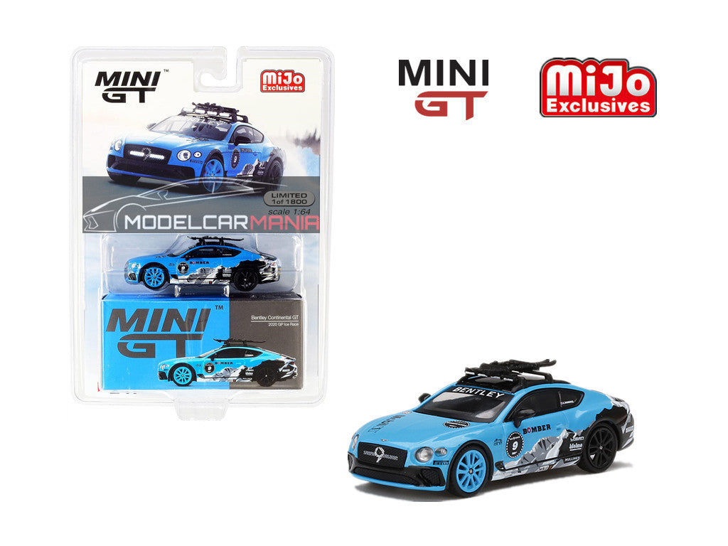 1:64 Mini GT #247 Bentley Continental GT 2020 GP Ice Race Blue Limited Edition mgt00247