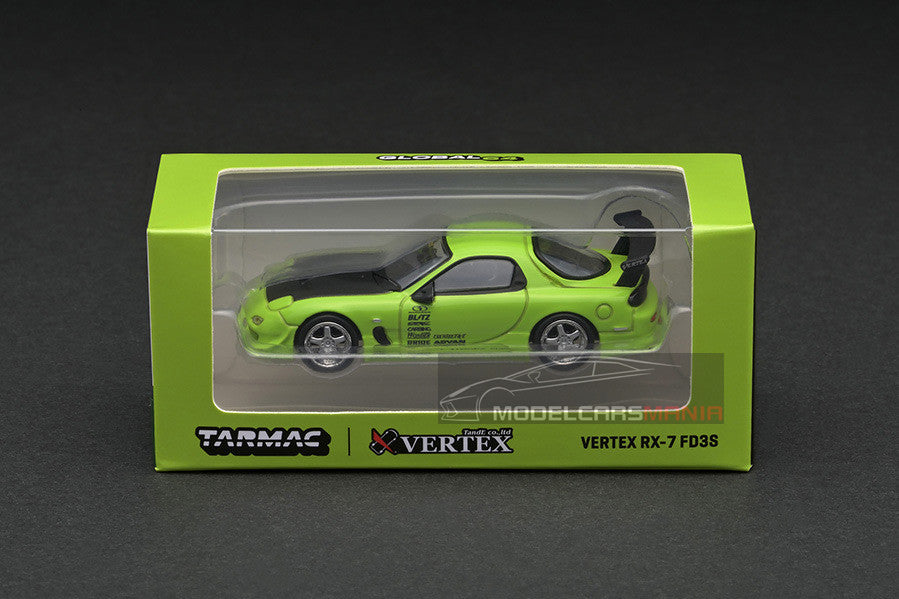 1:64 Tarmac Works  Mazda RX-7 FD3S Vertex Green Limited Edition T64G-TL022-LG