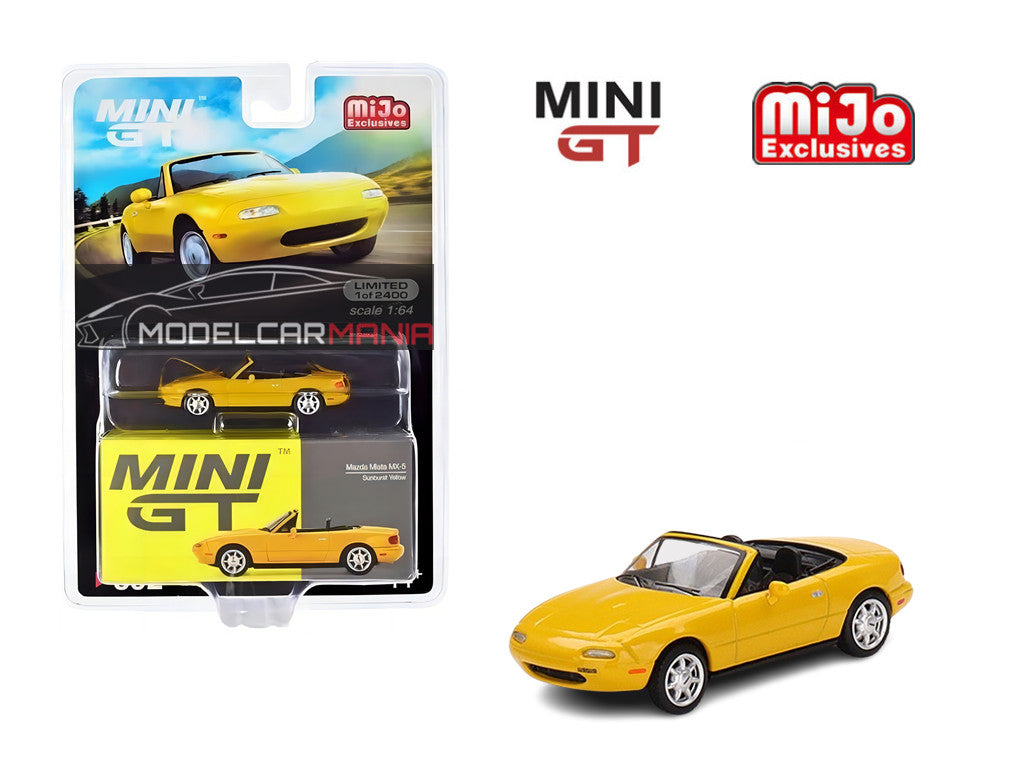 1:64 Mini GT #392 Mazda Miata MX-5 (NA) Sunburst Yellow Limited Edition mgt00392