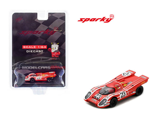 1:64 Spark Model Porsche 917 K No. 23 24H Le Mans Winner 1970 Red Limited Edition Y146B