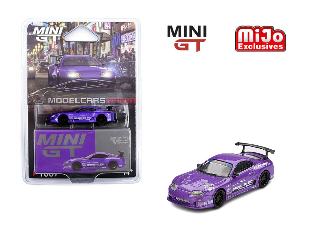 1:64 Mini GT #1067 Toyota Supra (A80) Top Secret GT-300 Purple Limited Edition mgt01067