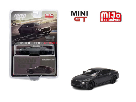 1/64 Mini GT #442 Bentley Continental GT Speed 2022 Anthracite Satin Limited Edition mgt00442