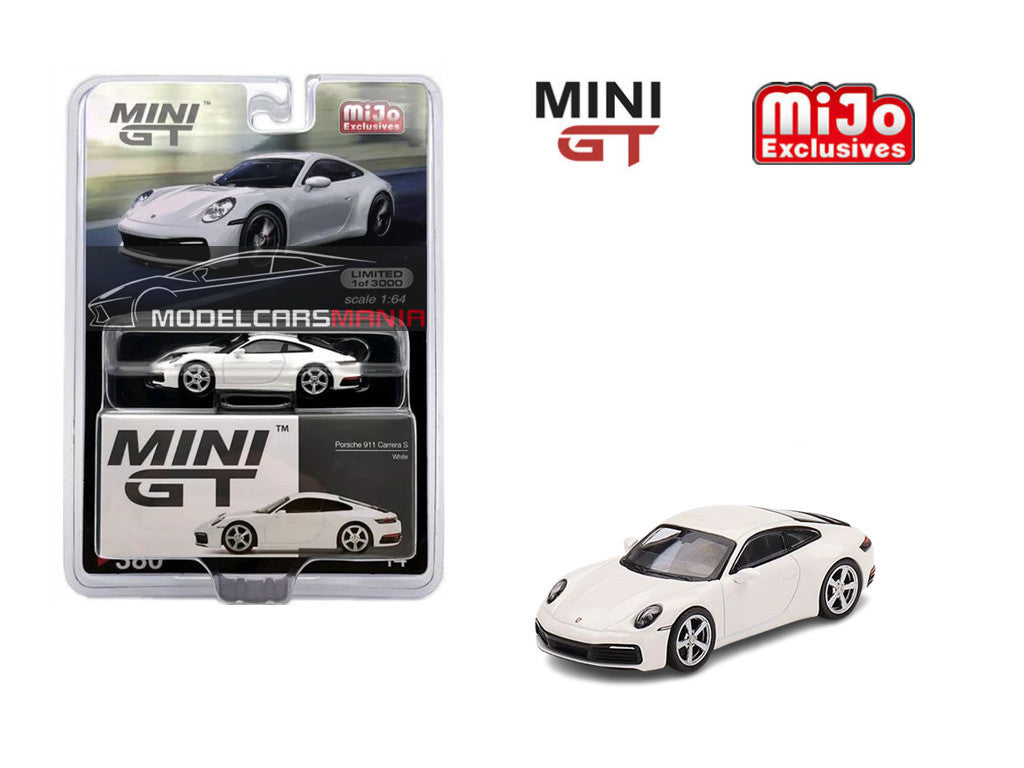 1/64 Mini GT #380 Porsche 911 (992) Carrera S White Limited Edition mgt00380