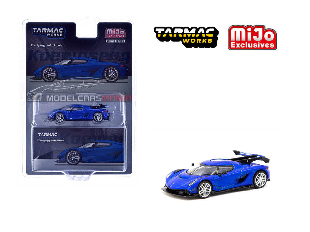 1:64 Tarmac Works Koenigsegg Jesko Attack Blue Limited Edition T64G-TL052-BL