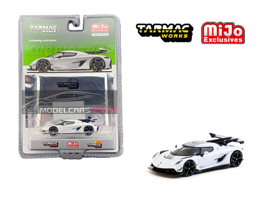 1:64 Tarmac Works Koenigsegg Jesko Attack with Trading Card White Limited Edition T64G-TL052-WH