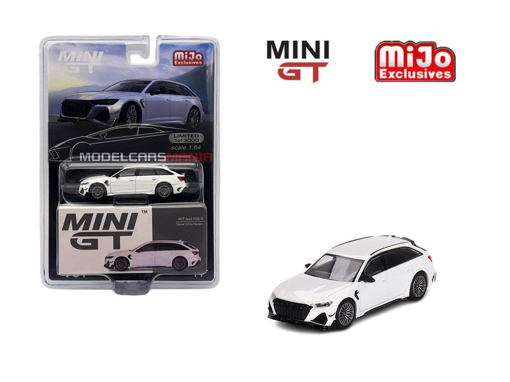 1/64 Mini GT#701 Audi ABT RS6-R Glacier White Metallic Limited Edition mgt00701