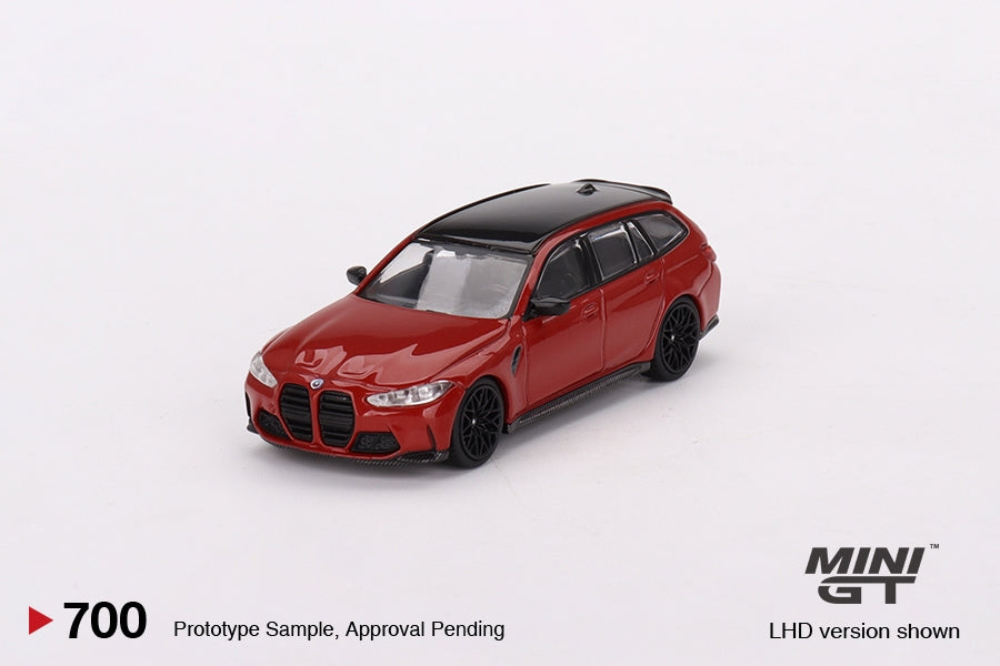 1:64 Mini GT #700 BMW M3 Competition Touring (G81) Toronto Red Metallic Limited Edition MGT00700