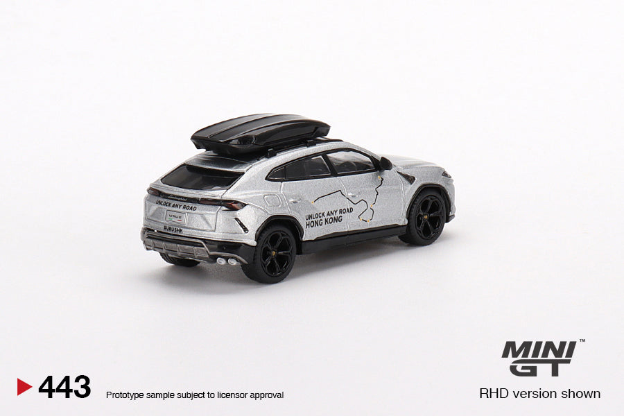1:64 Mini GT #443 Lamborghini Urus “UNLOCK ANY ROAD HONG KONG”  Hong Kong Exclusives Limited Edition MGT00443