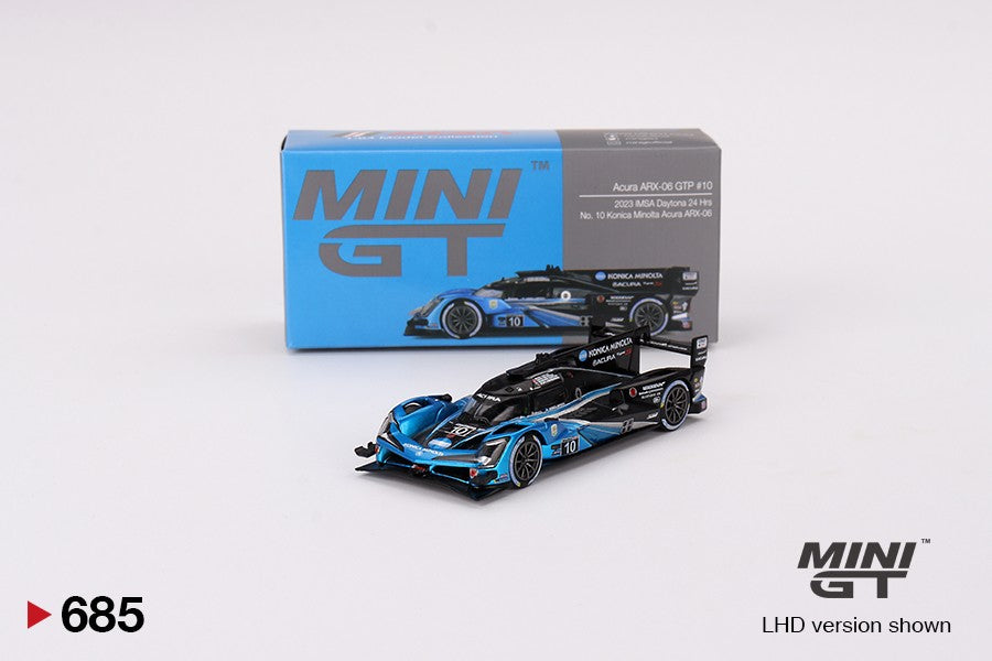 1:64 Mini GT #685 ACURA ARX-06 GTP #10 KONICA MINOLTA 2023 IMSA DAYTONA Limited Edition MGT00685