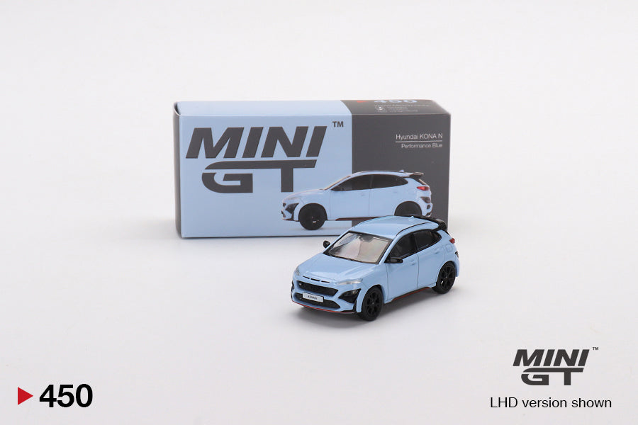 1/64 Mini GT #450 Hyundai KONA N Performance Blue Limited Edition mgt00450
