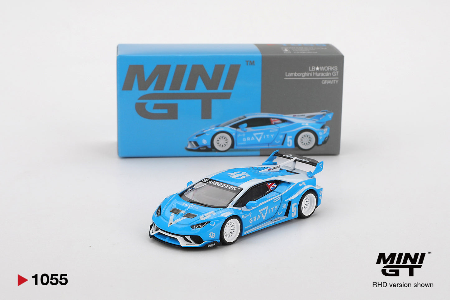 1:64 Mini GT #1055 LB★WORKS Lamborghini Huracán GT GRAVITY Blue Limited Edition mgt01055