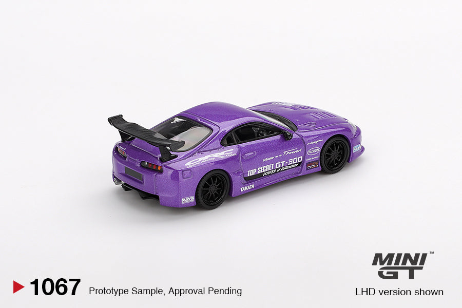 1:64 Mini GT #1067 Toyota Supra (A80) Top Secret GT-300 Purple Limited Edition mgt01067