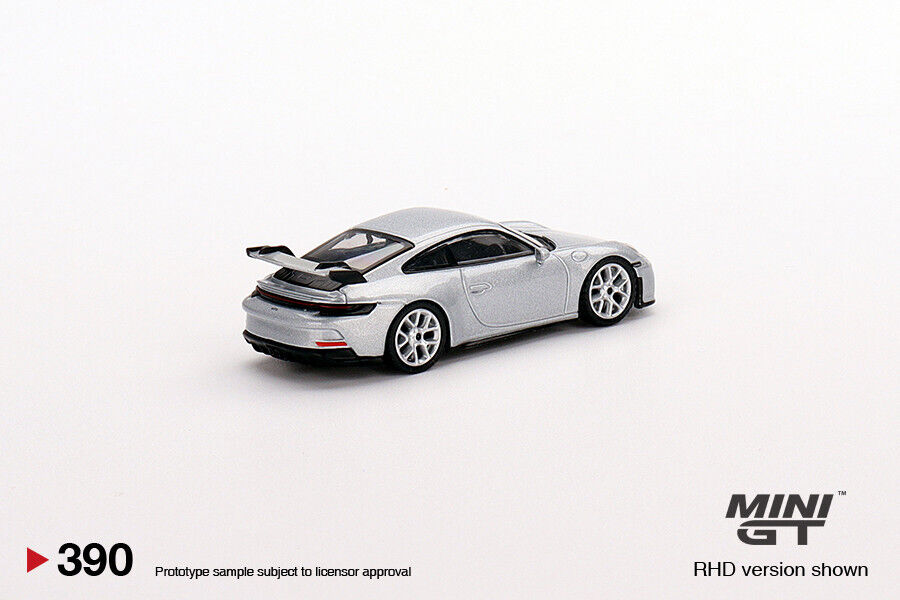 1:64 Mini GT #390 Porsche 911 (992) GT3 GT Silver Metallic Limited Edition mgt00390
