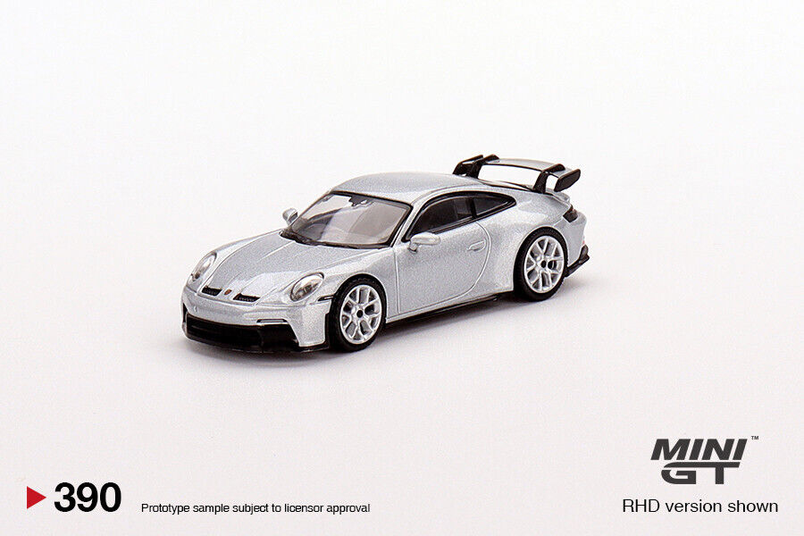 1:64 Mini GT #390 Porsche 911 (992) GT3 GT Silver Metallic Limited Edition mgt00390